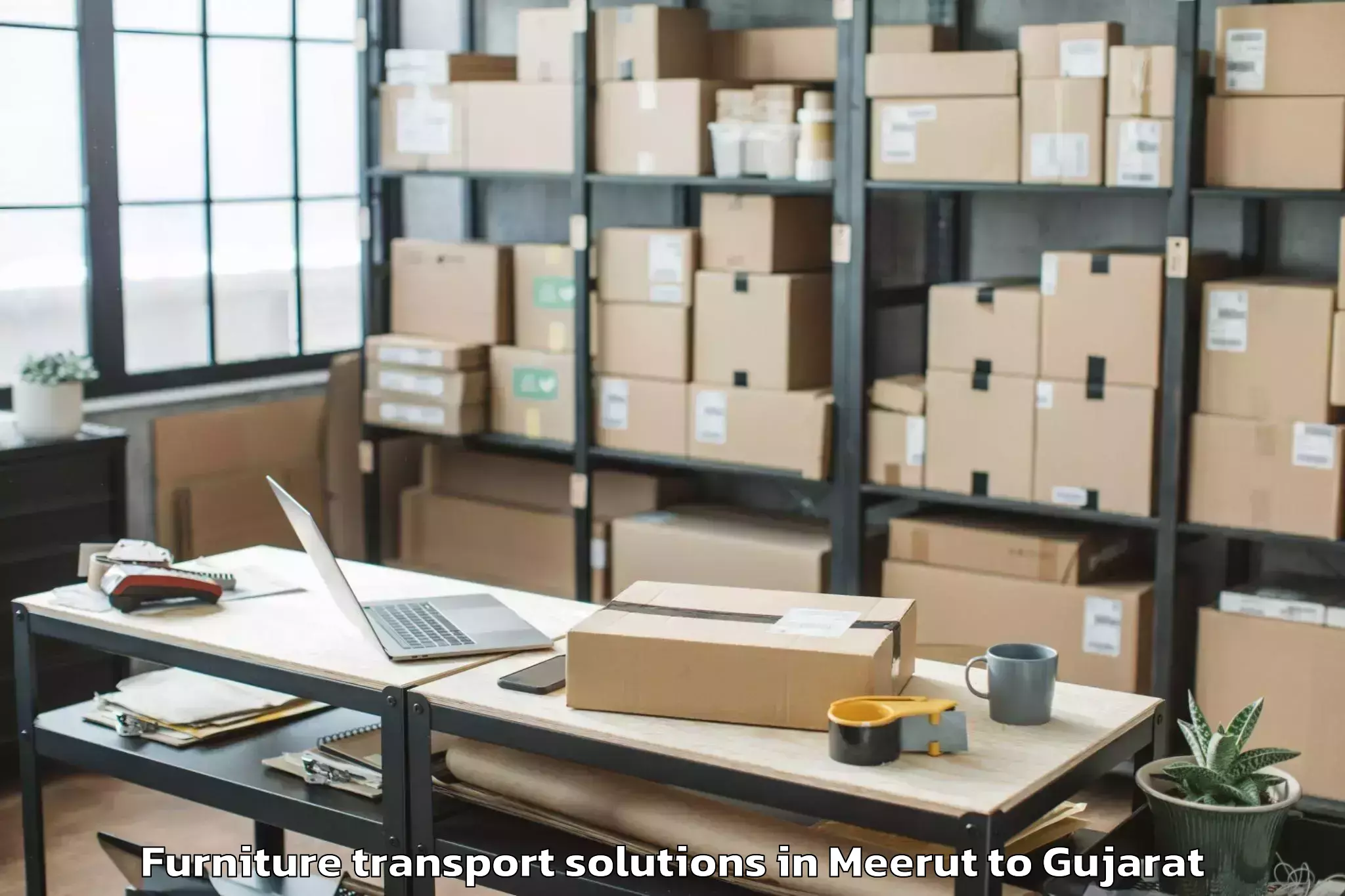 Get Meerut to Veraval Furniture Transport Solutions